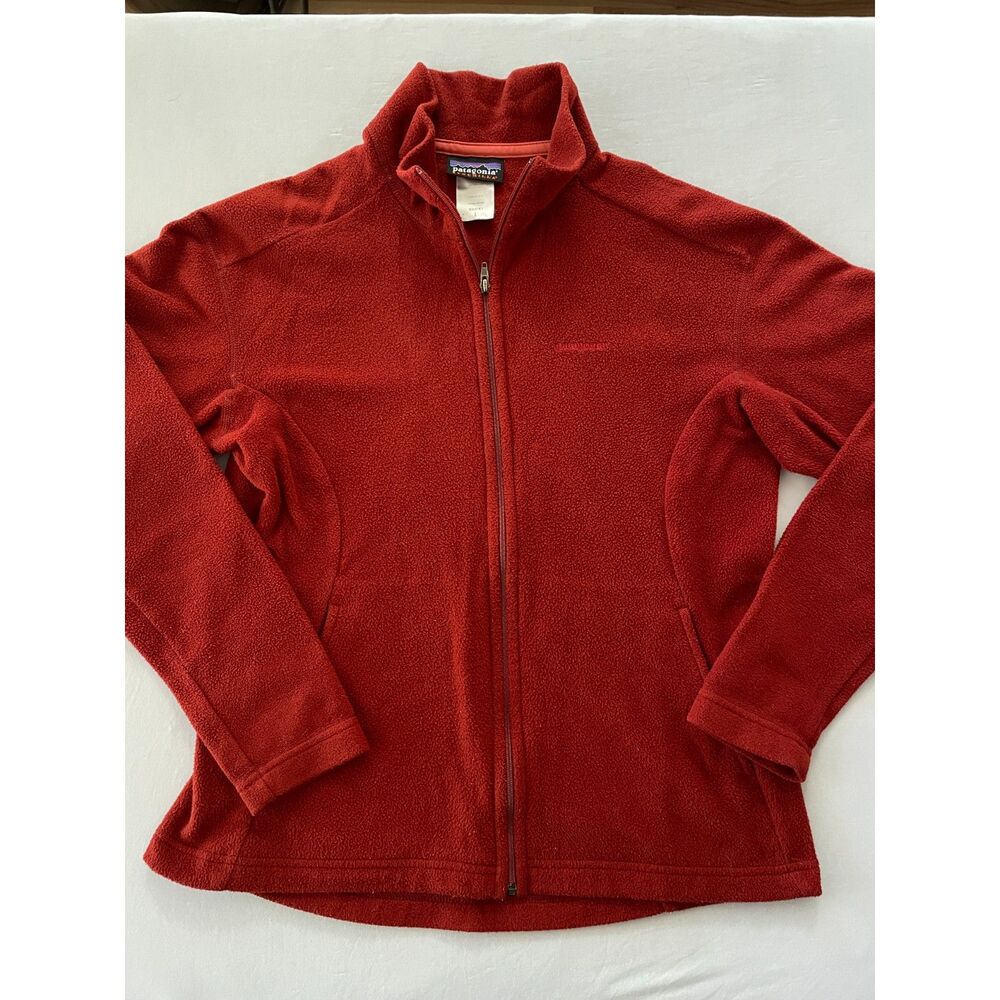 ~ Patagonia Synchilla Lg Jacket, Deep Rust, Pockets, Zip, Womens Warm Cozy